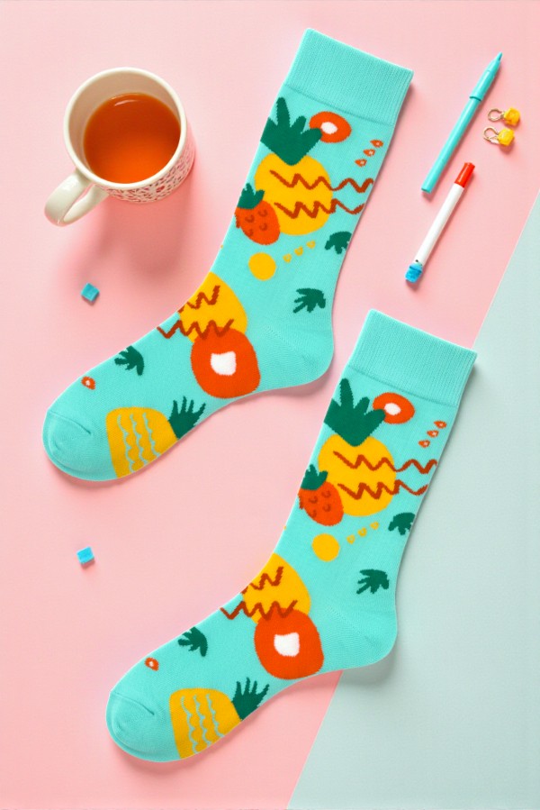 Κάλτσα Unisex με Σχέδιο Ανανάς