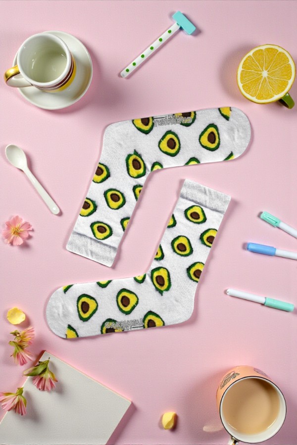 Κάλτσα Unisex με Σχέδιο Avocado