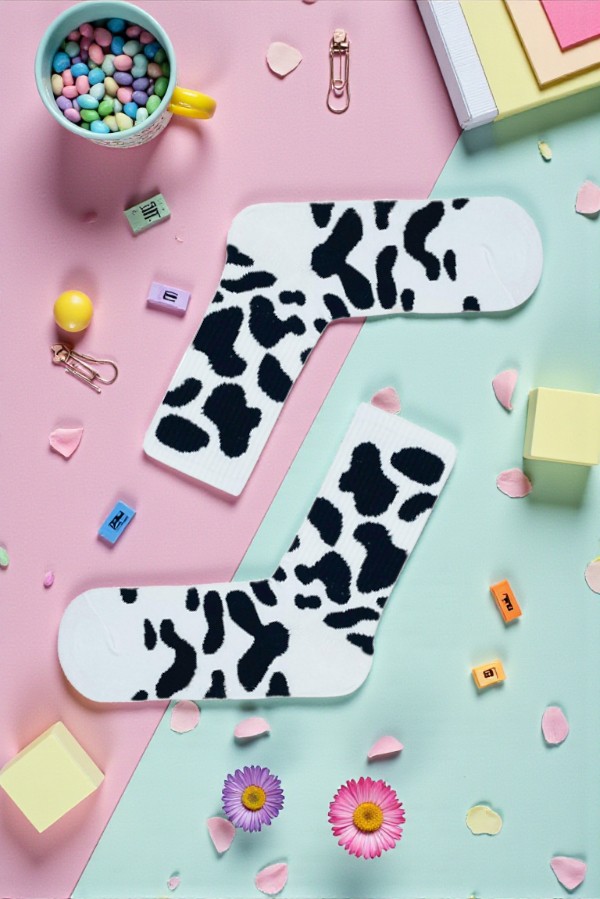 Κάλτσα Unisex με Σχέδιο Cows