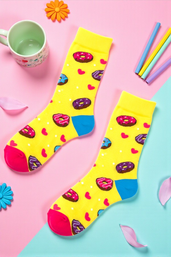 Κάλτσα Unisex με Σχέδιο Donuts