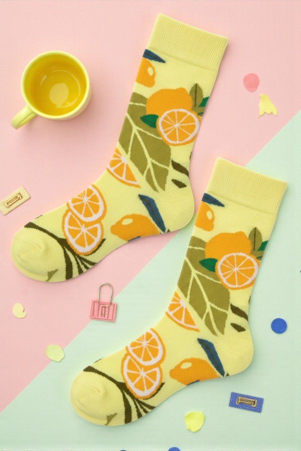 Κάλτσα Unisex με Σχέδιο Lemon