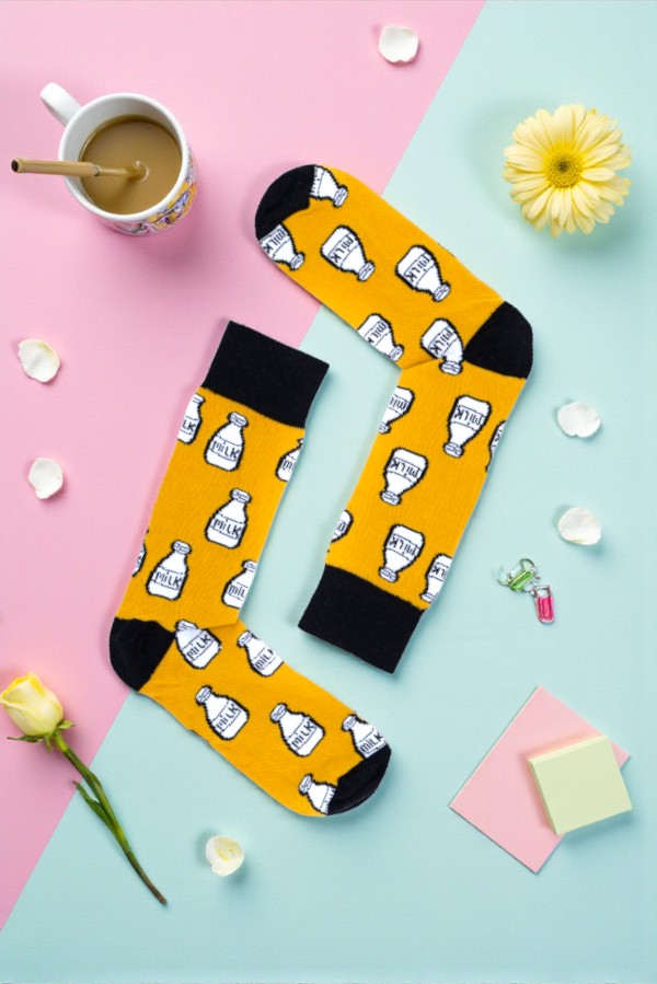 Κάλτσα Unisex με σχέδιο Milk
