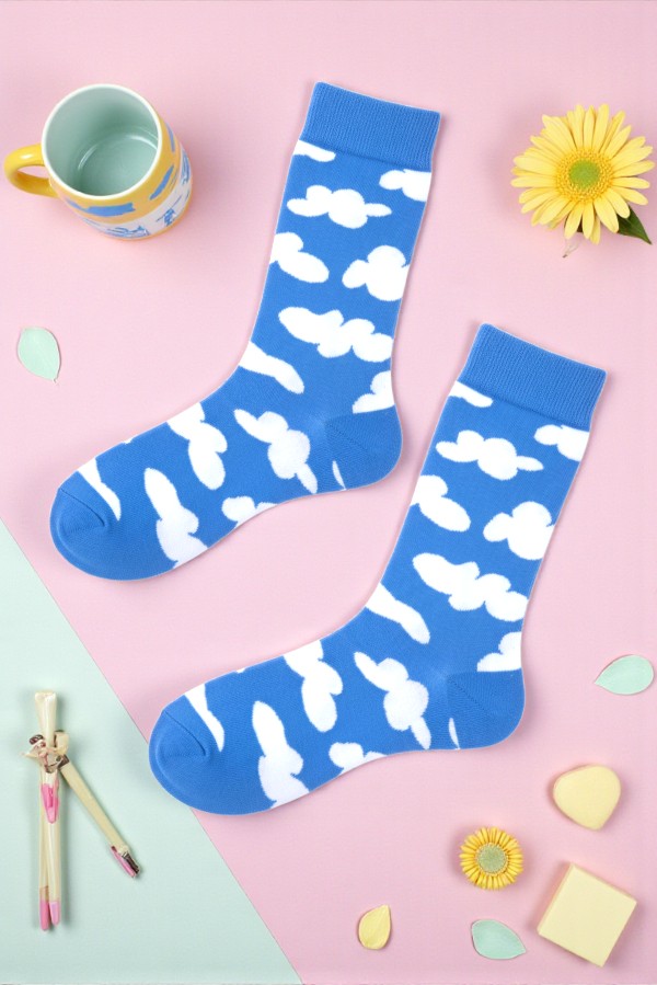 Κάλτσα Unisex με Σχέδιο Clouds