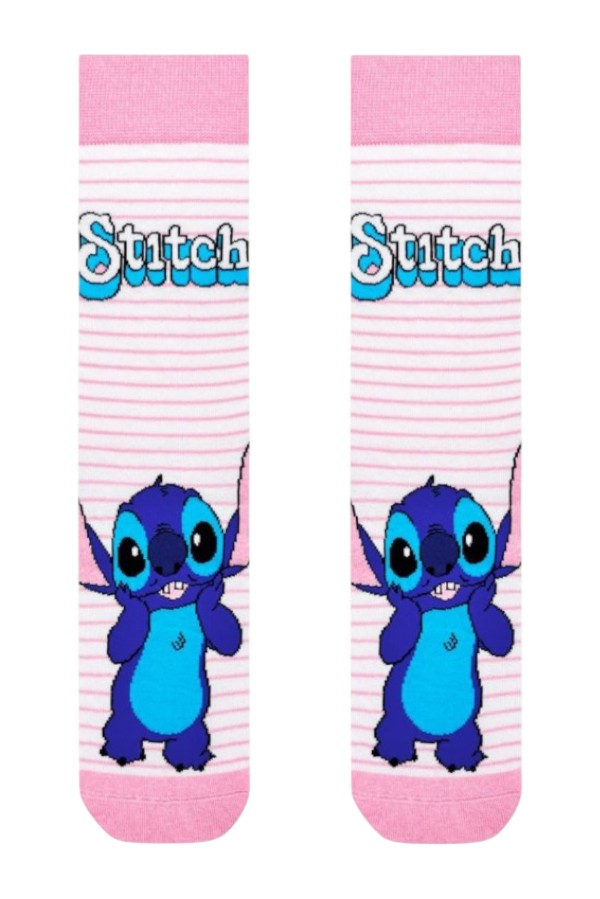 Κάλτσα Unisex  με σχέδιο Stitch - Pink