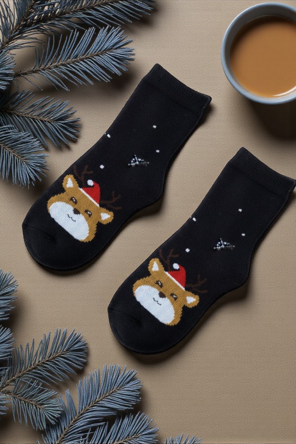 Παιδικές Χριστουγεννιάτικες Κάλτσες με Σχέδιο και Βεντουζάκια