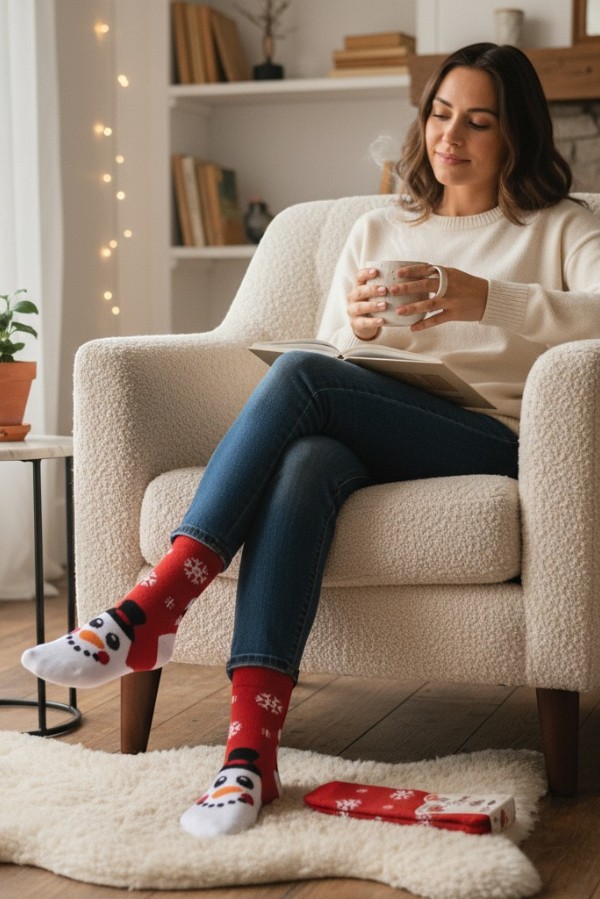 Χριστουγεννιάτικες Κάλτσες με Χιονάνθρωπο 35-40