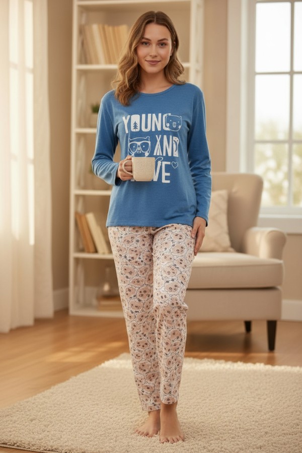 Γυναικεία πιτζάμα με Σχέδιο YOUNG