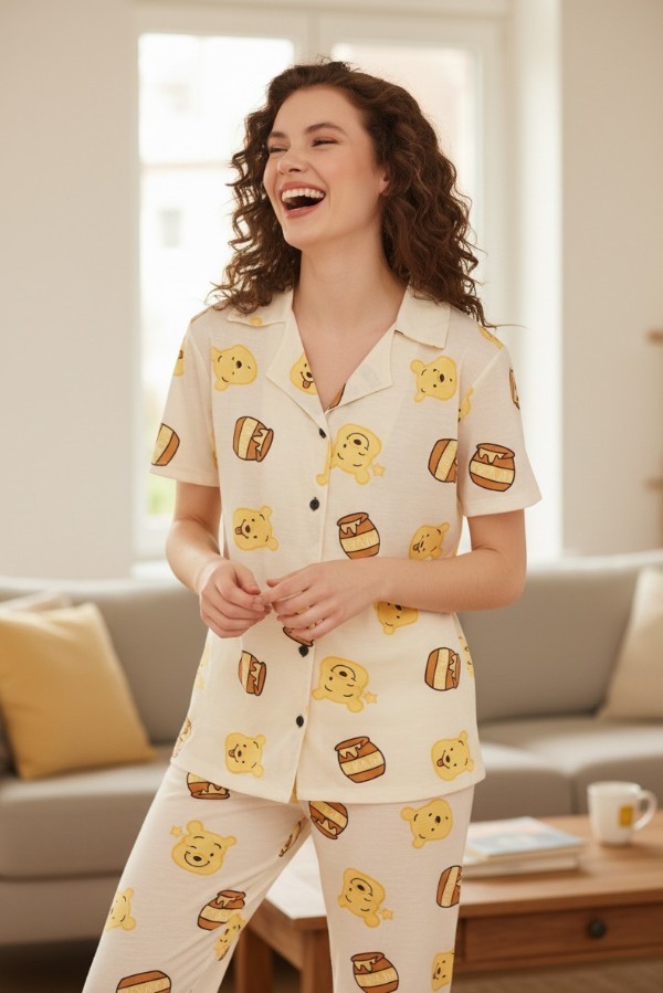 Καλοκαιρινό Σετ Πιτζάμας Με Κουμπιά Γουίνι
