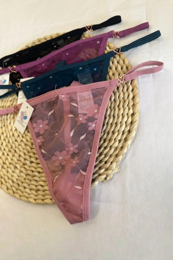 Γυναικείο String Με Καρδιές & Φιόγκο στο Πίσω Μέρος