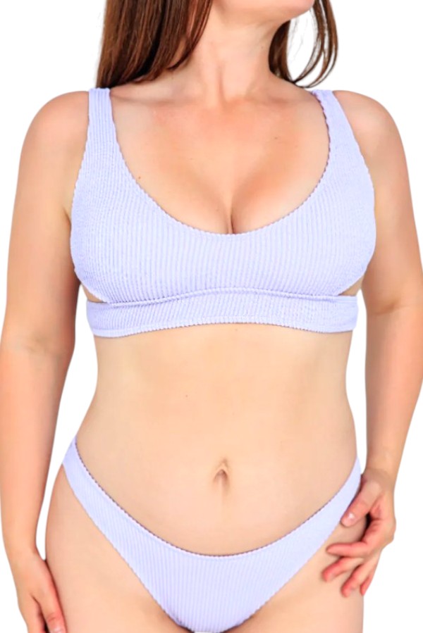 Γυναικείο Μαγιό Bikini Ribbed Tie Dye - Λιλά