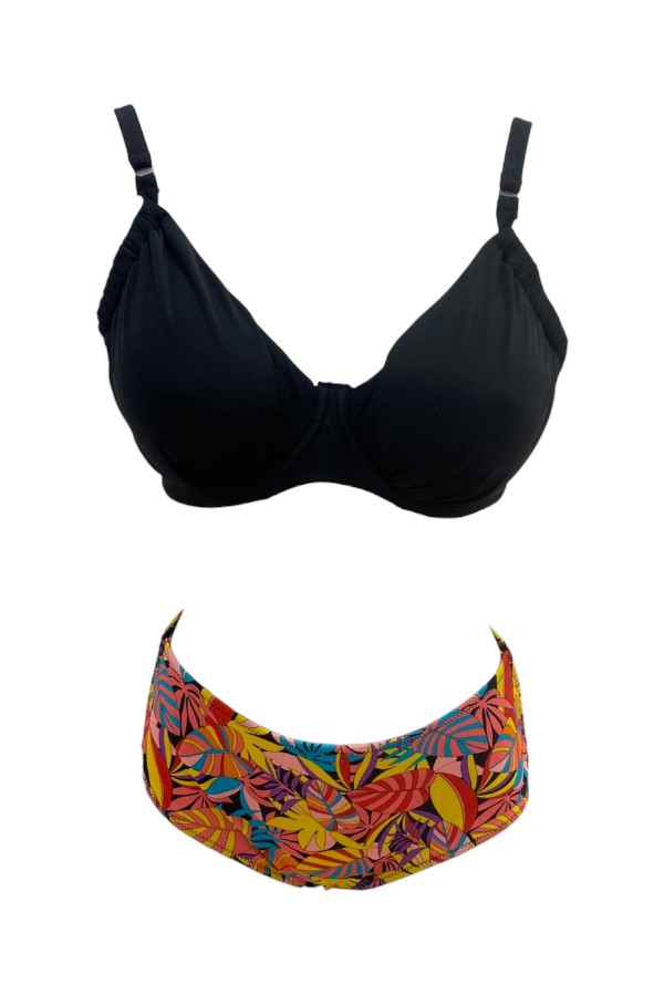Γυναικείο Μαγιό Bikini με Σούρες και Λουλουδάτο Μοτίβο