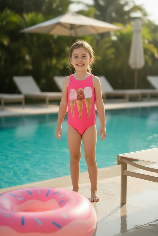 Παιδικό Ολόσωμο Μαγιό με Σχέδιο Παγωτά