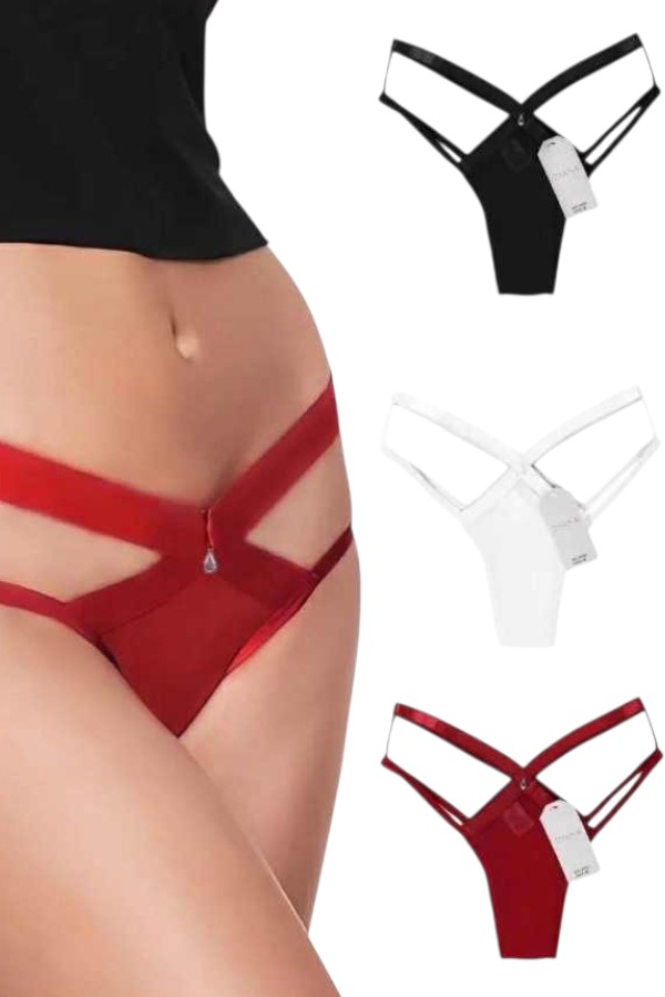 Γυναικείο Σλιπ με Διπλές Ζώνες & Cut-Out Σχέδιο