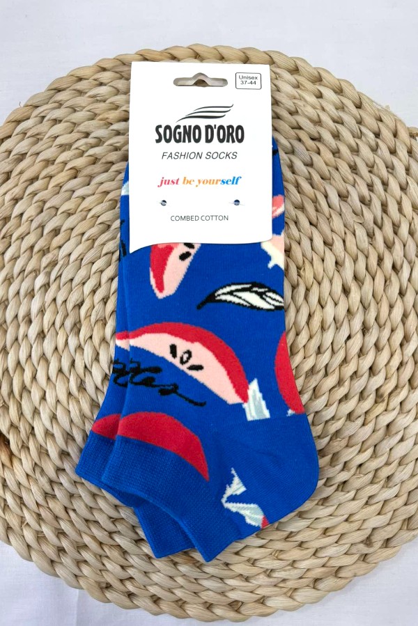 Κοντή Κάλτσα Unisex με Σχέδιο Μήλο