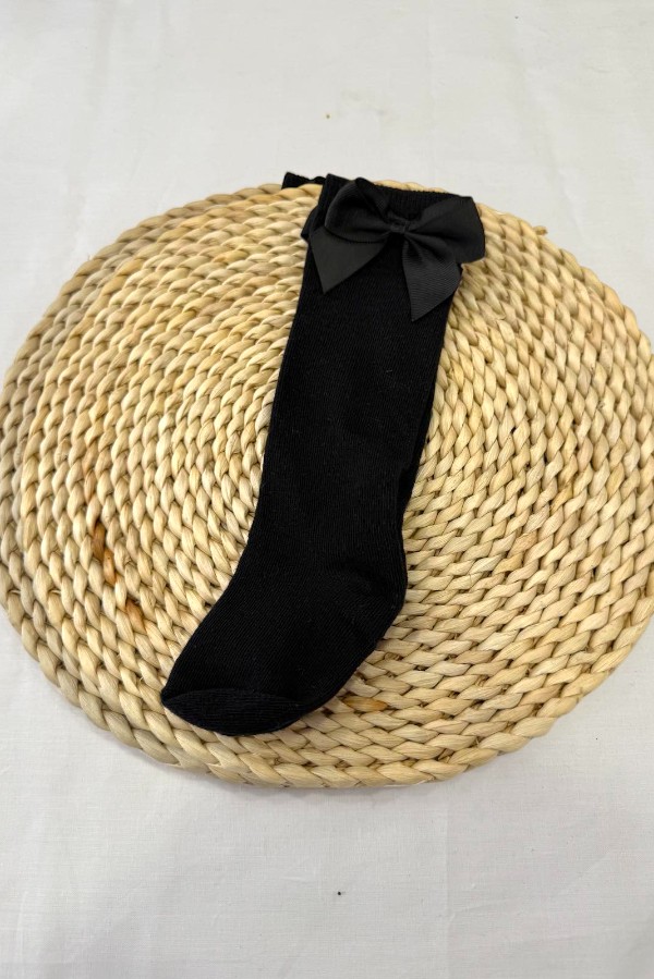 Βρεφικές κάλτσές με Φιόγκιο - Μαύρο