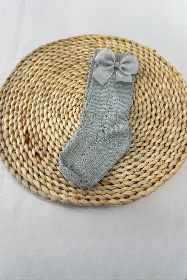 Βρεφικές κάλτσες με Φιόγκιο - Πλεκτές