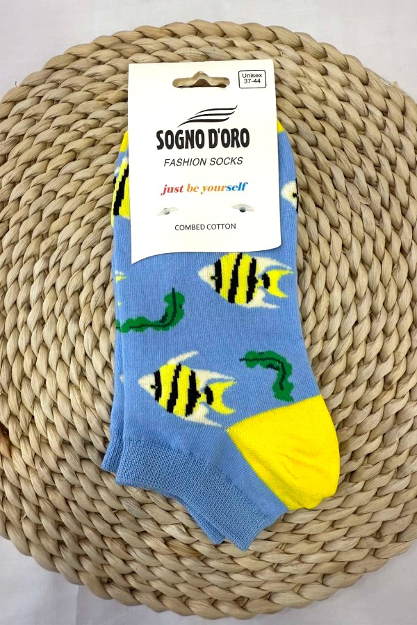 Κοντή Κάλτσα Unisex με Σχέδιο Fish