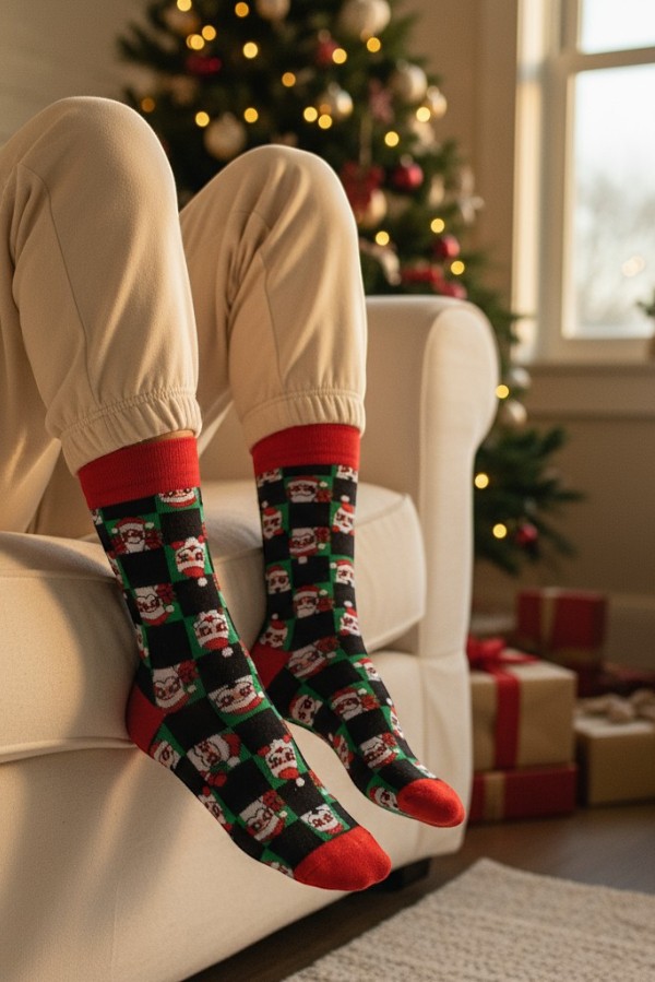 Κάλτσα Unisex με Σχέδιο Άγιος- Βασίλης