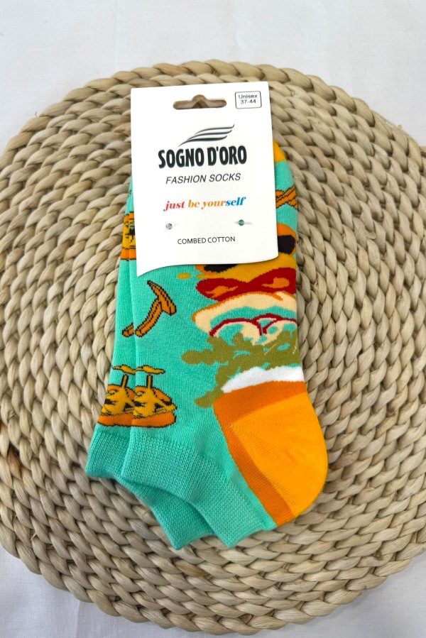 Κοντή Κάλτσα Unisex με Σχέδιο Burger