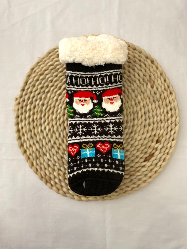 Παιδικά Χριστουγεννιάτικα Καλτσάκια με Γούνα & Αντιολισθητική Σόλα