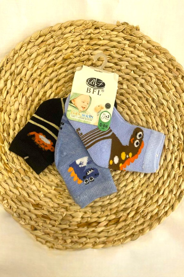 Βρεφικά Καλτσάκια Ημίκοντα – Σετ 3 Τεμαχίων