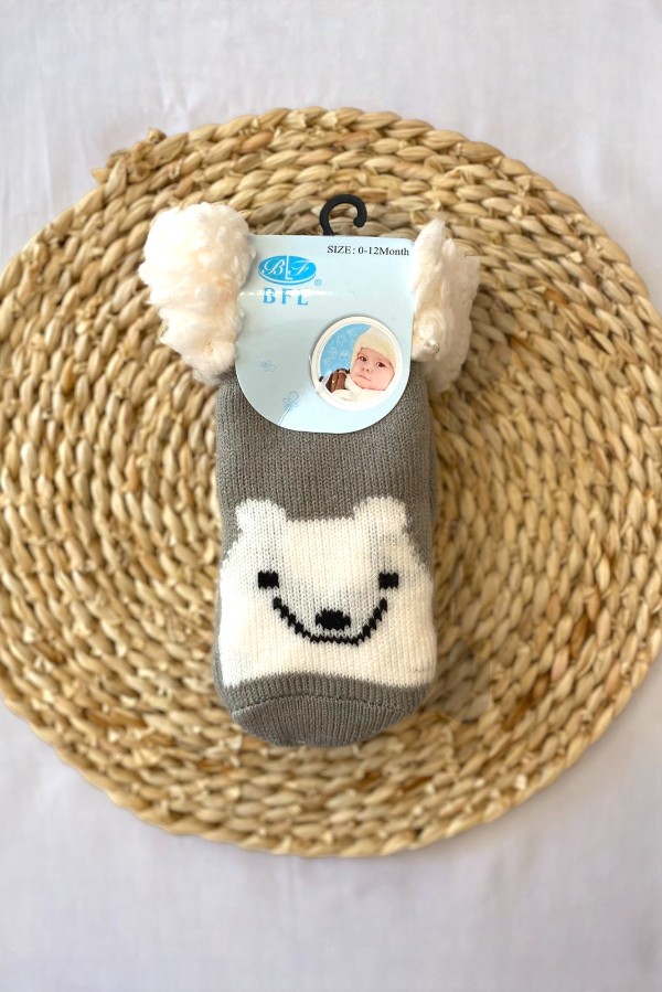 Βρεφικά Καλτσάκια με Γούνα & Αντιολισθητική Σόλα