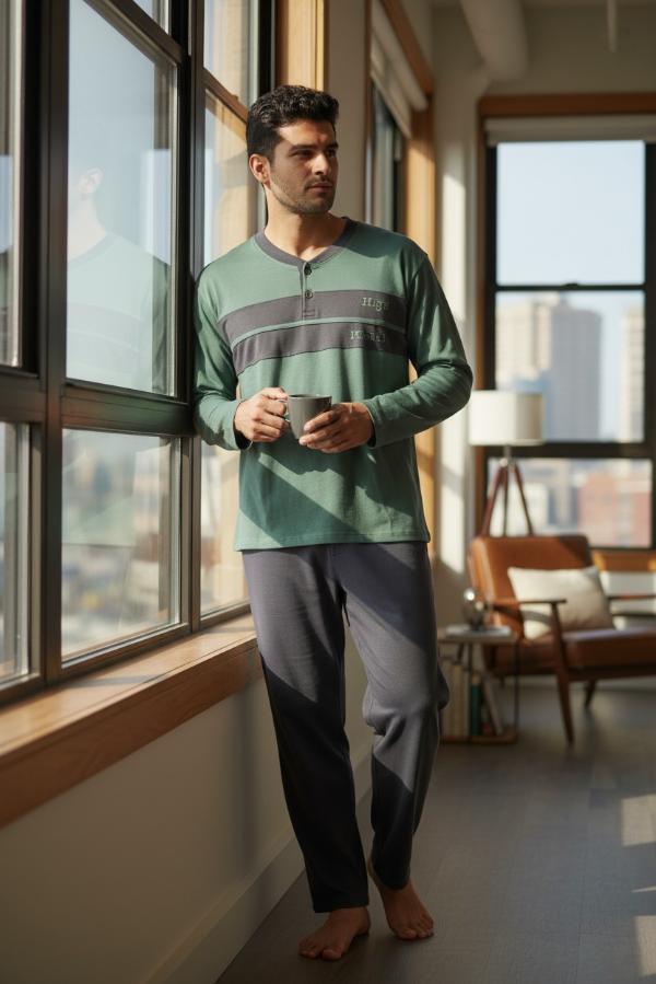 Ανδρική Βαμβακερή Πιτζάμα – Πράσινη