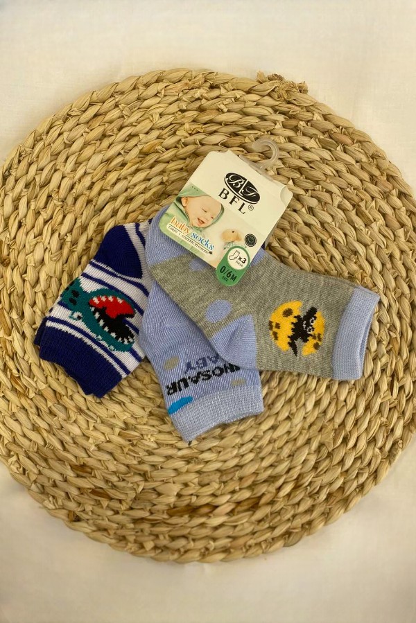 Βρεφικά Καλτσάκια Ημίκοντα – Σετ 3 Τεμαχίων