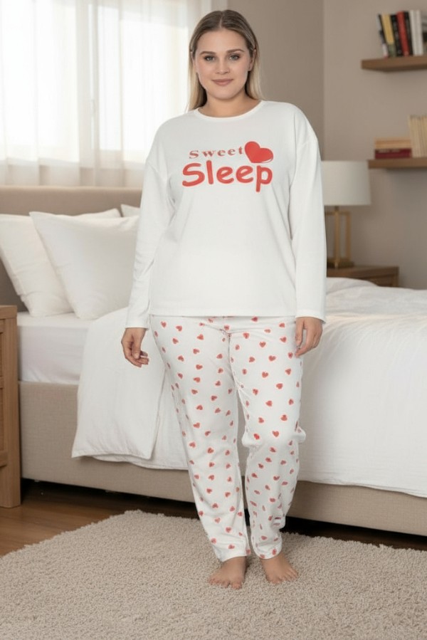 Γυναικεία Πιτζάμα Plus Size με Σχέδιο  “Sweet Sleep”