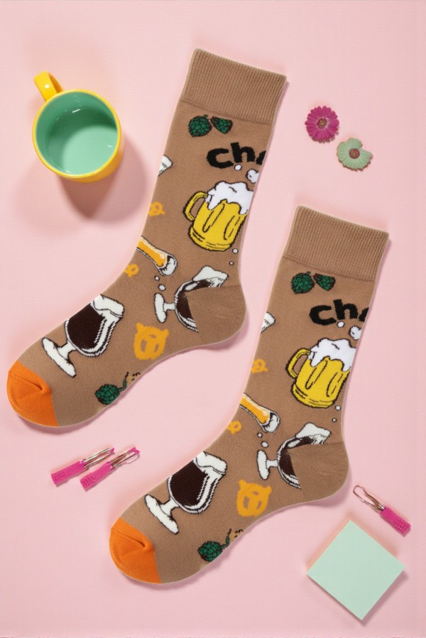 Κάλτσα Unisex με Σχέδιο Μπύρες