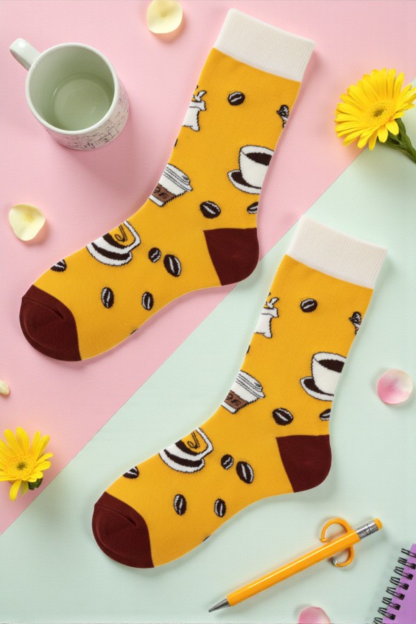 Κάλτσα Unisex με Σχέδιο Coffee