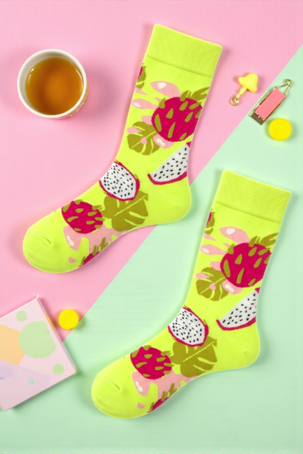 Κάλτσα Unisex με Σχέδιο Dragon Fruit