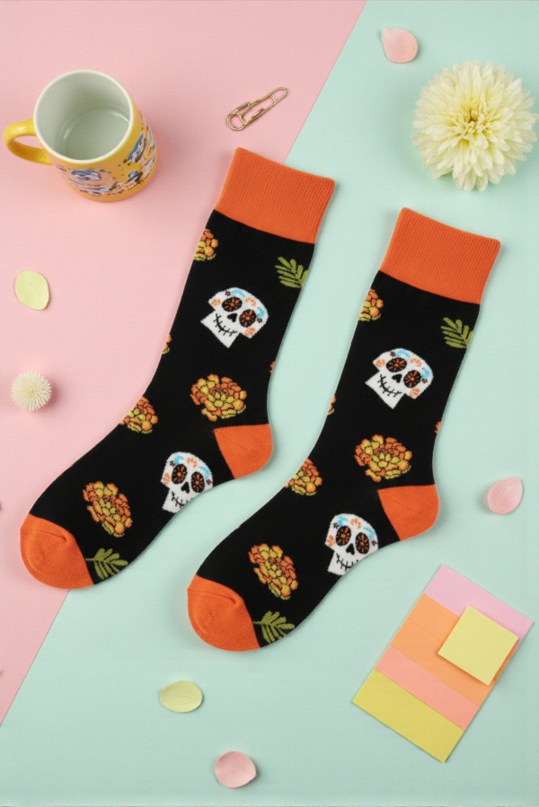 Κάλτσα Unisex με Σχέδιο Νεκροκεφαλές