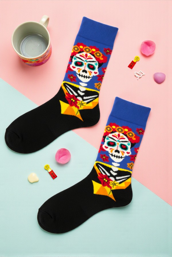 Κάλτσα Unisex με Σχέδιο Νεκροκεφαλή