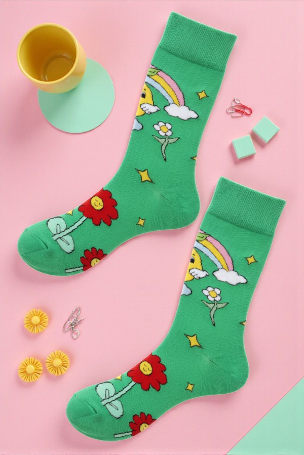 Κάλτσα Unisex με Σχέδιο Rainbow