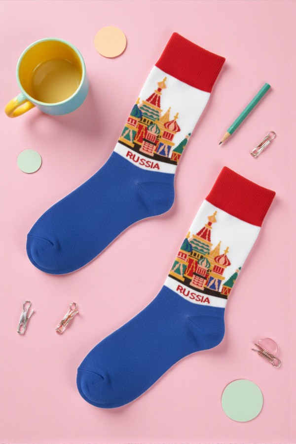 Κάλτσα Unisex με Σχέδιο Russia