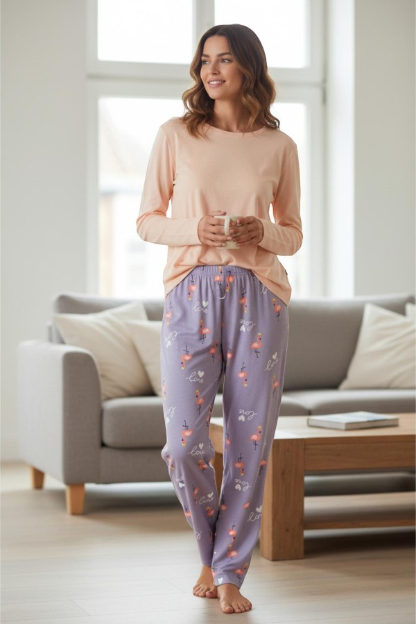 Γυναικεία Πιτζάμα με Σχέδιο Φλαμίνγκο