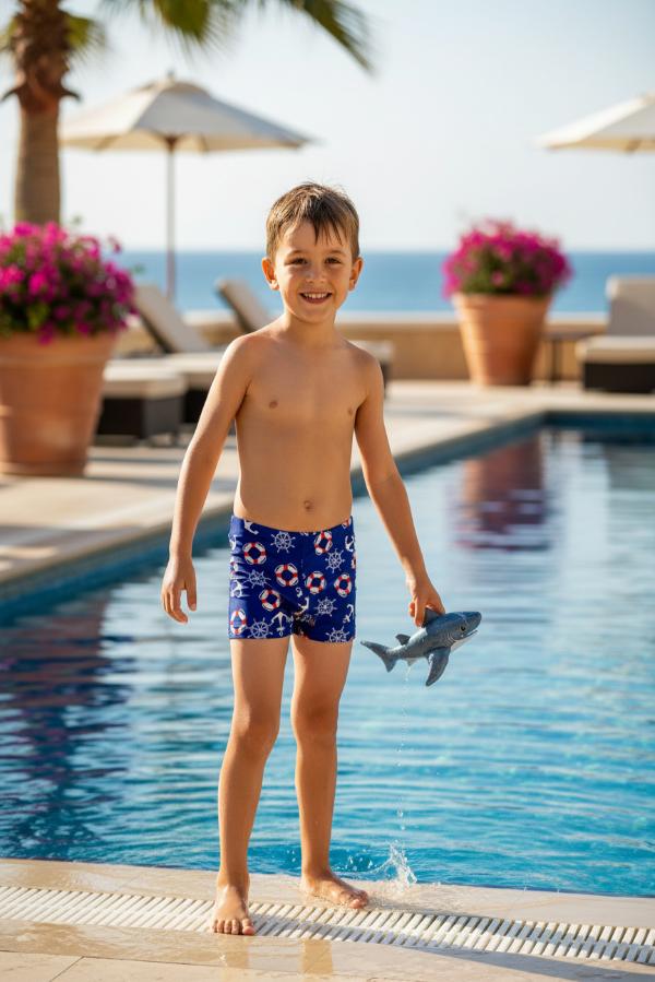 Παιδικό Μαγιό Μπόξερ με Σχέδιο Άγκυρες - Ρουά